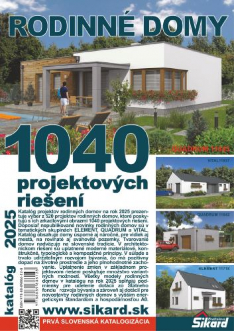 Rodinné domy 2025 - 1040 projektových riešení